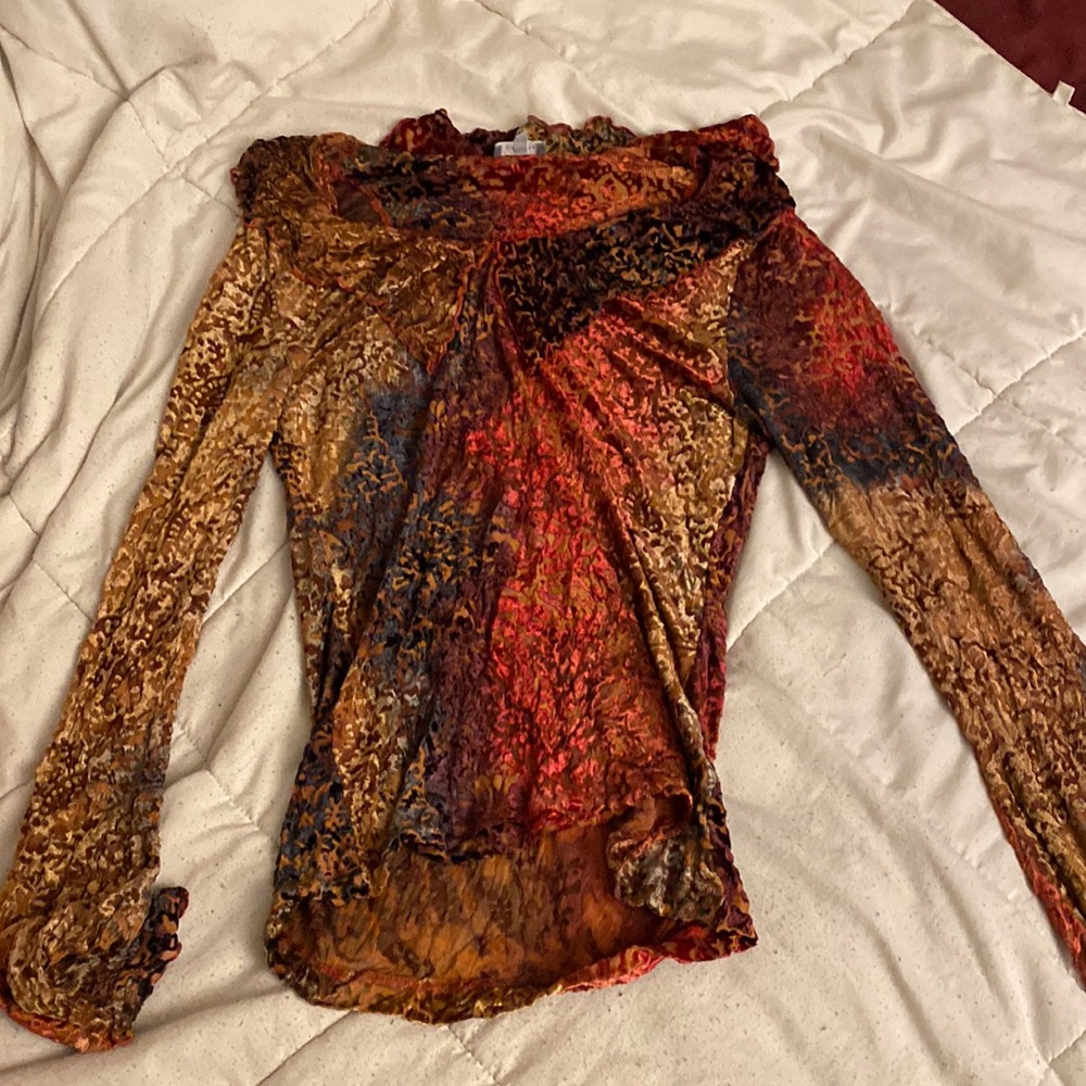Per una gold pink long sleeve top